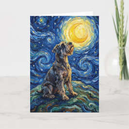 Schnauzer Starry Night Painting Karte