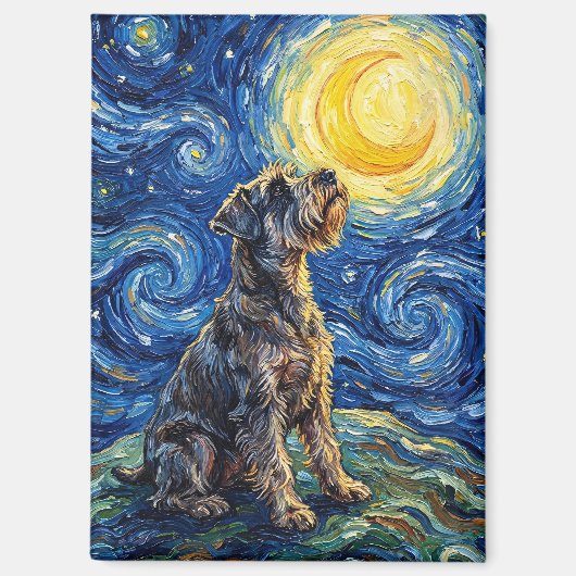 Schnauzer Starry Night Painting Magnet (Vorderseite)
