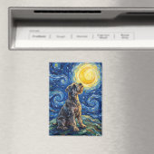 Schnauzer Starry Night Painting Magnet (In Situ (Geschirrspüler))
