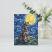 Schnauzer Starry Night Painting Postkarte (Stehend Vorderseite)