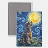 Schnauzer Sternennacht-Gemälde Magnet (Vorderseite/Rückseite)