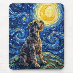 Schnauzer Sternennacht-Gemälde Mousepad