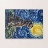Schnauzer Sternennacht-Gemälde Puzzle (Horizontal)