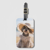 Schnauzer-Strandtag Gepäckanhänger (Vorderseite Vertikal)