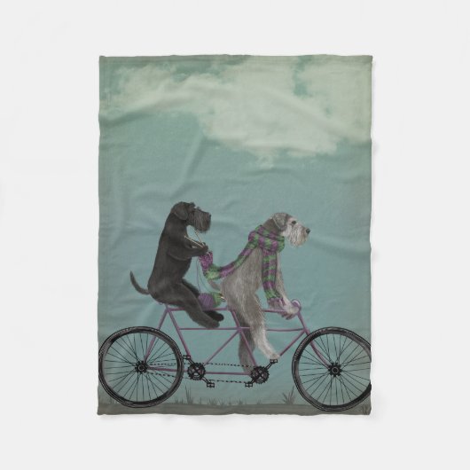 Schnauzer Tandem Fleecedecke (Vorderseite)