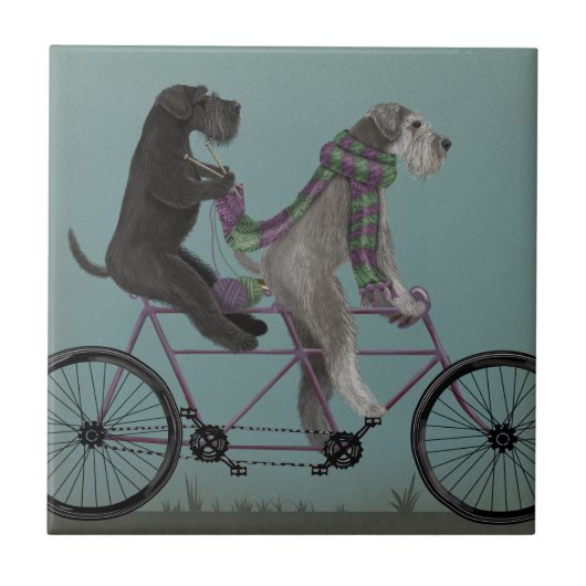 Schnauzer Tandem Fliese (Vorderseite)