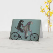 Schnauzer Tandem Karte (Gelbe Blume)