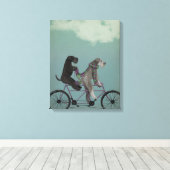 Schnauzer Tandem Leinwanddruck (Insitu (Holzboden))