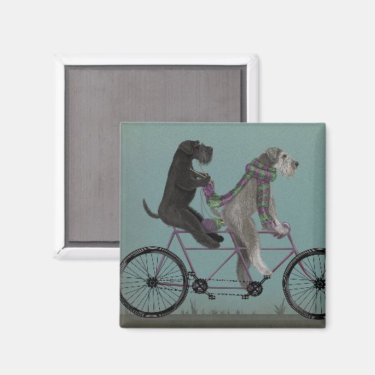 Schnauzer Tandem Magnet (Vorderseite/Rückseite)