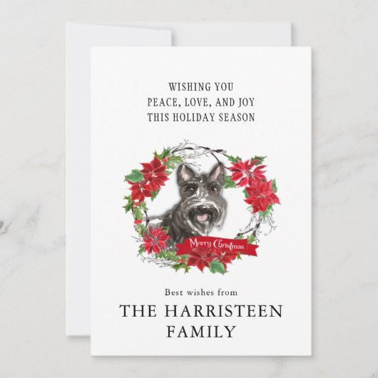 Schnauzer Terrier Black Watercolor Weihnachten (Vorderseite)