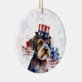 Schnauzer terrier Dog, 4th of july Personalized Keramik Ornament (Rechts)