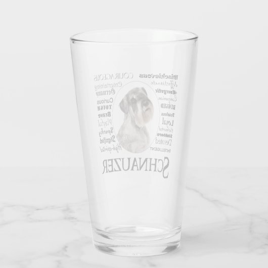 Schnauzer Tracks Glass Tumbler (Rückseite)