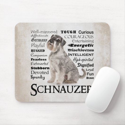 Schnauzer Tracks Mouse Pad Mousepad (Mit Mouse)