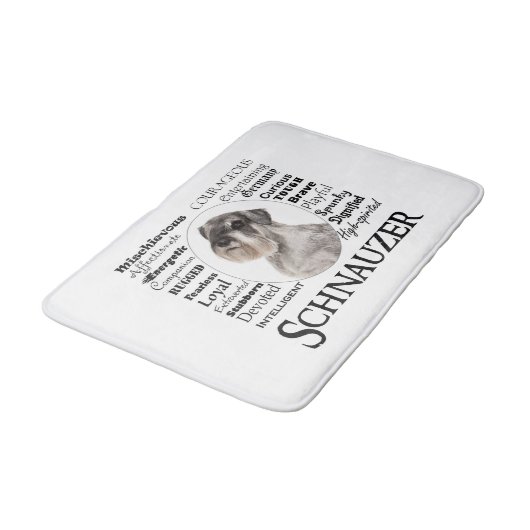 Schnauzer Traits Math Mat Badematte (Schrägansicht)