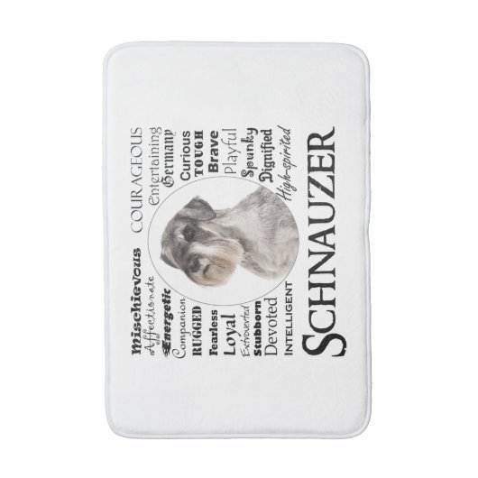 Schnauzer Traits Math Mat Badematte (Vorderseite Vertikal)