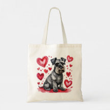 Schnauzer und Hearts-Tragetasche