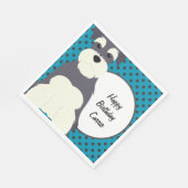 Schnauzer und Polka Dots Personalisiert Serviette (Ecke)