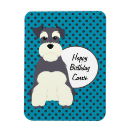 Schnauzer und Polka Dots zum Geburtstag Magnet