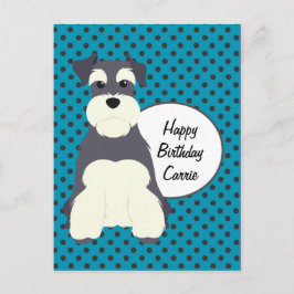 Schnauzer und Polka Dots zum Geburtstag Postkarte