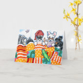 Schnauzer und Snooze Karte (Gelbe Blume)