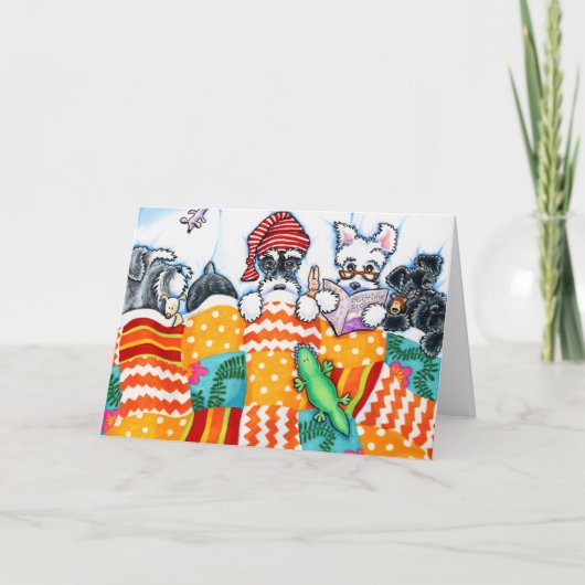 Schnauzer und Snooze Karte (Vorderseite)