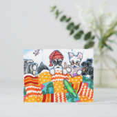 Schnauzer und Snooze Postkarte (Stehend Vorderseite)