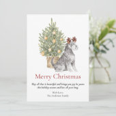 Schnauzer und Weihnachtsbaum Haustier Hund Feiertagskarte (Stehend Vorderseite)