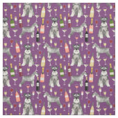 Schnauzer und Wein lila Stoff (Muster)