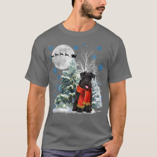 Schnauzer Under Moonlight Schnee Weihnachten Pajam T-Shirt