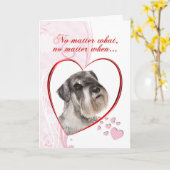 Schnauzer Valentine's Day Card Karte (Gelbe Blume)