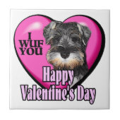 Schnauzer-Valentinstag Fliese (Vorderseite)