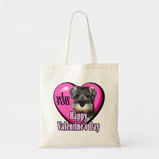 Schnauzer-Valentinstag Tragetasche (Vorne)