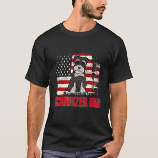 Schnauzer Vater American Flag 4. Juli Hund T-Shirt
