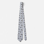 Schnauzer-Vater Hellblau Elegant Vintage Krawatte (Vorderseite)