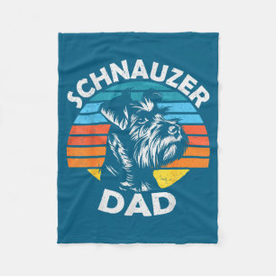 Schnauzer-Vater Hund Haustier lustig Vatertag vint Fleecedecke