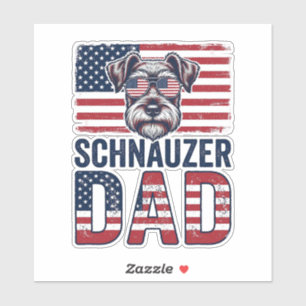 Schnauzer-Vater Patriotisch Retro-Hund Aufkleber