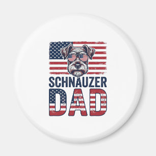 Schnauzer-Vater Patriotisch Retro-Hund Magnet