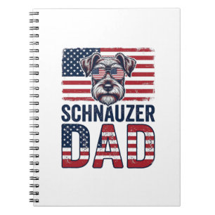Schnauzer-Vater Patriotisch Retro-Hund Notizblock