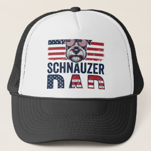 Schnauzer-Vater Patriotisch Retro-Hund Truckerkappe
