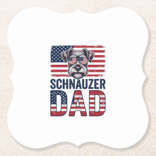 Schnauzer-Vater Patriotisch Retro-Hund Untersetzer