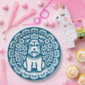 Schnauzer Viktorianische Farbe Pappteller (Party)