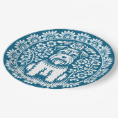 Schnauzer Viktorianische Farbe Pappteller (Schrägansicht)