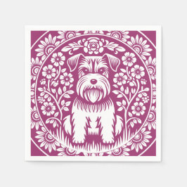 Schnauzer Viktorianische Farbe Serviette
