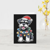 Schnauzer wackelte in Weihnachtslicht Karte (Gelbe Blume)