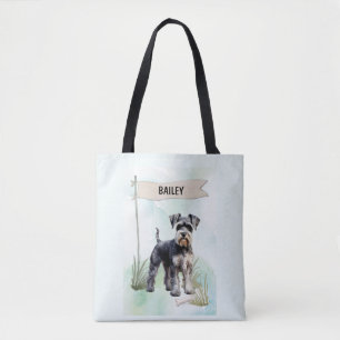 Schnauzer Wasserfarbe Personalisierte Hund Tasche