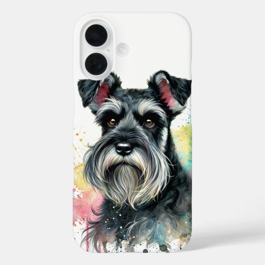 Schnauzer Watercolor Art Case-Mate iPhone Hülle (Rückseite)