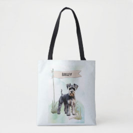 Schnauzer Watercolor Personalized Dog Tasche