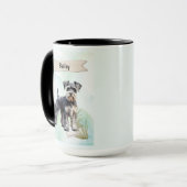 Schnauzer Watercolor Personalized Dog Tasse (Vorderseite Links)