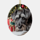 Schnauzer Weihnachten Keramik Ornament (Rechts)