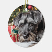 Schnauzer Weihnachten Keramik Ornament (Links)